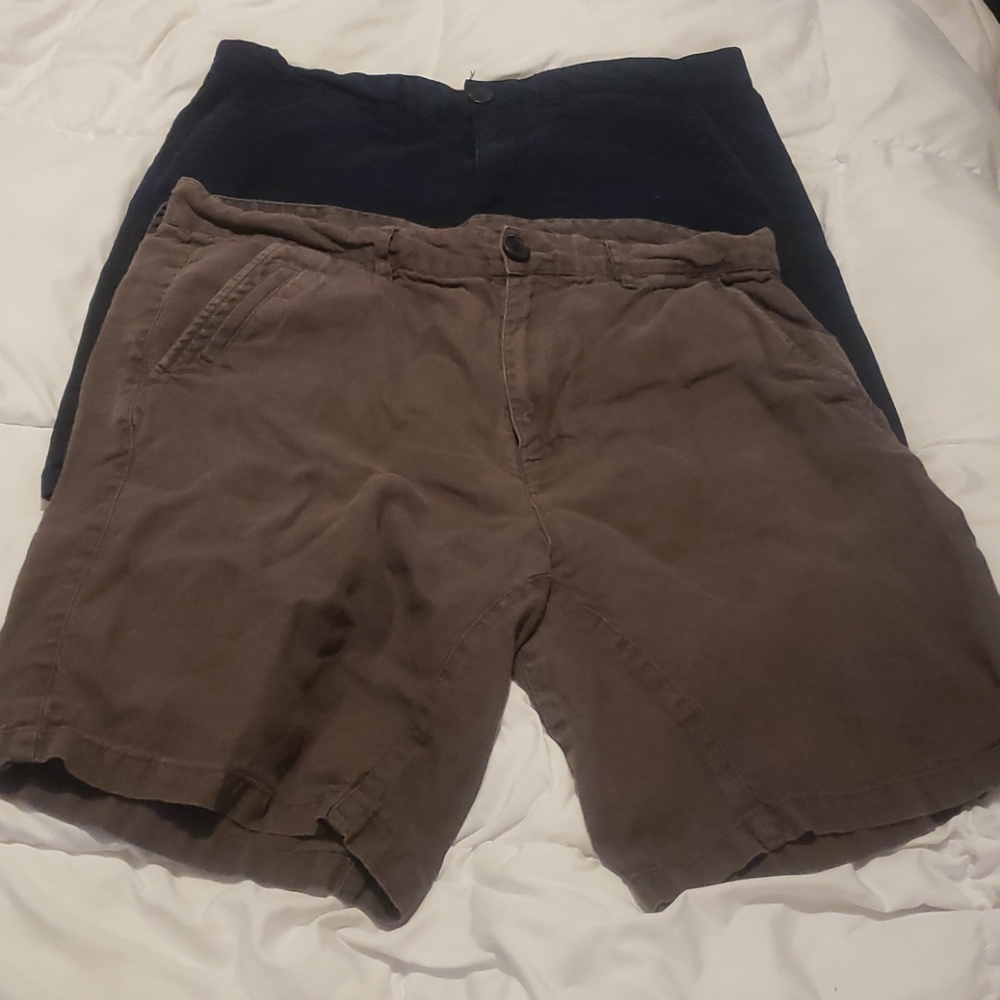 2 pair Armani exchange shorts one grey,dark blue
